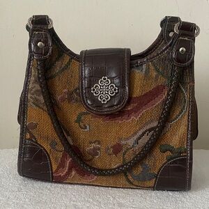 Elegant Brown Tapestry Handbag